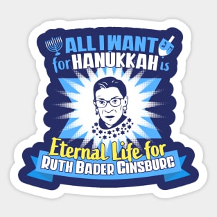 Hanukkah Ruth Bader Ginsburg Eternal Life for RBG Sticker